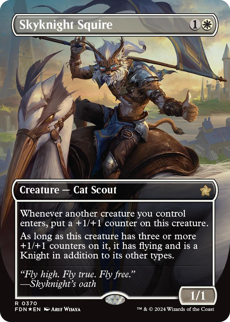 Skyknight Squire (Borderless) (Mana Foil) [Foundations] | Jack's On Queen