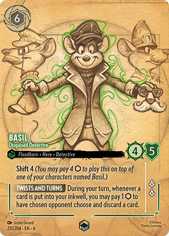 Basil - Disguised Detective (Enchanted) (212/204) [Azurite Sea] | Jack's On Queen