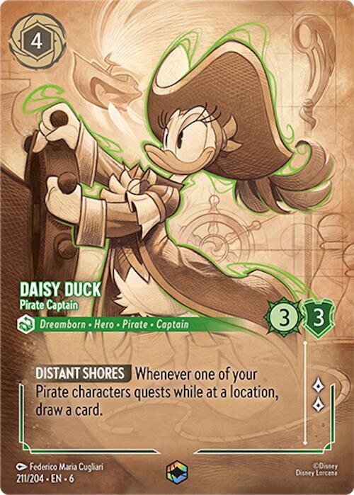 Daisy Duck - Pirate Captain (Enchanted) (211/204) [Azurite Sea] | Jack's On Queen