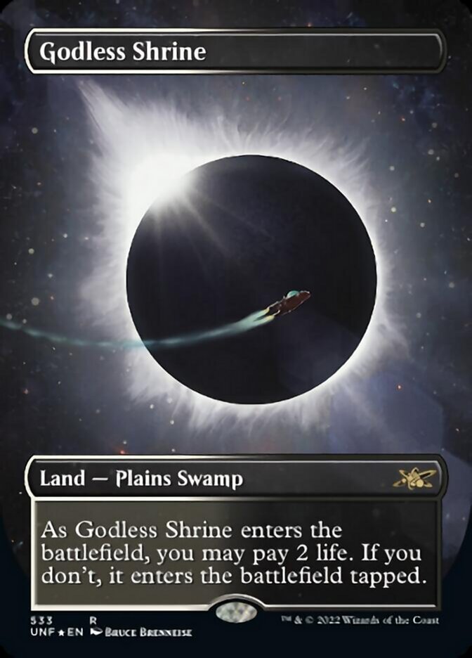 Godless Shrine (Borderless) (Galaxy Foil) [Unfinity] | Jack's On Queen