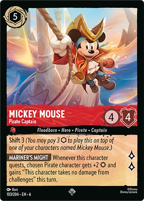 Mickey Mouse - Pirate Captain (103/204) [Azurite Sea] | Jack's On Queen