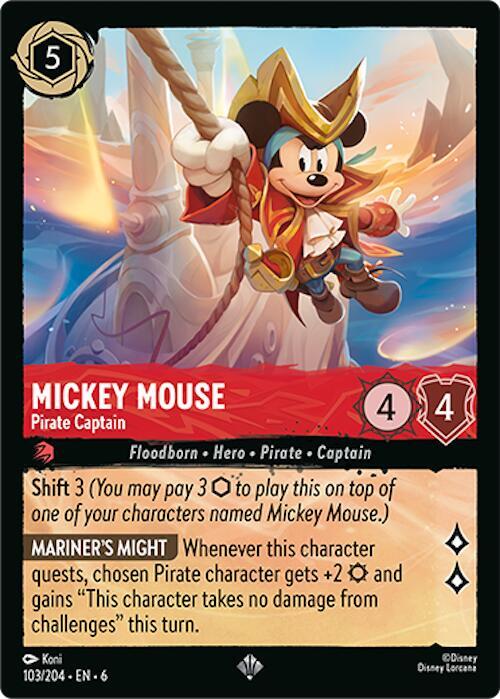 Mickey Mouse - Pirate Captain (103/204) [Azurite Sea] | Jack's On Queen