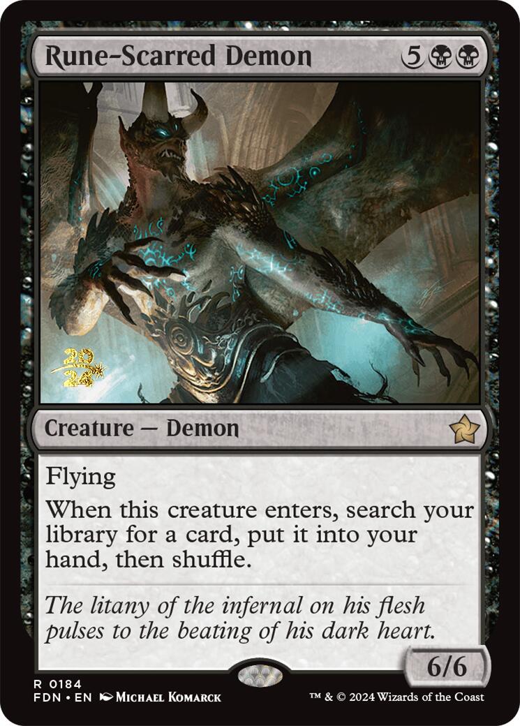 Rune-Scarred Demon [Foundations Prerelease Promos] | Jack's On Queen