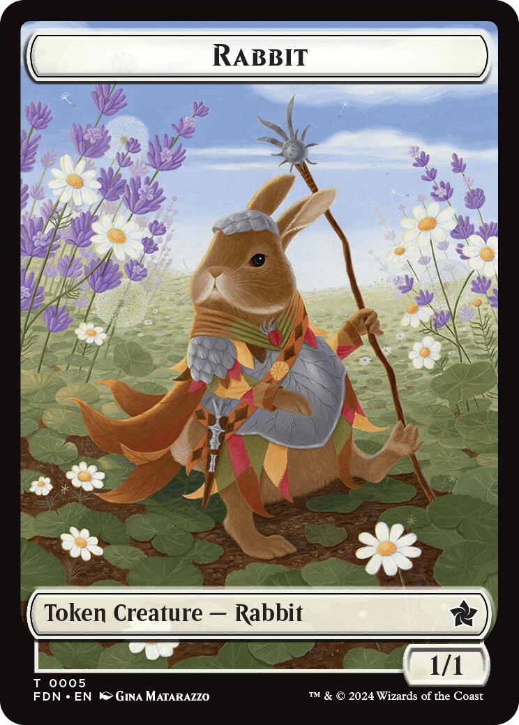 Rabbit // Soldier Double-Sided Token [Foundations Tokens] | Jack's On Queen