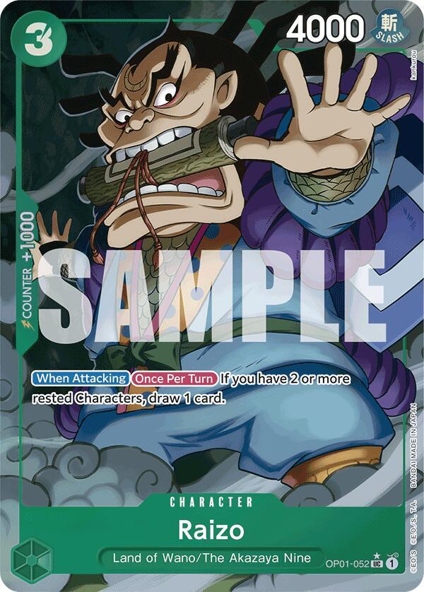 Raizo (Full Art) (OP01-052) [Premium Booster -The Best-] | Jack's On Queen