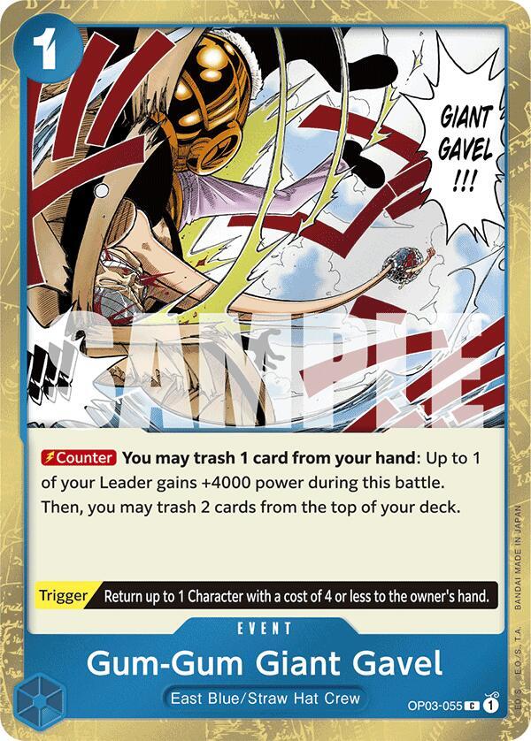 Gum-Gum Giant Gavel (Jolly Roger Foil) (OP03-055) [Premium Booster -The Best-] | Jack's On Queen