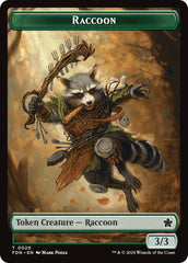 Elf Warrior // Raccoon Doubled-Sided Token [Foundations Tokens] | Jack's On Queen