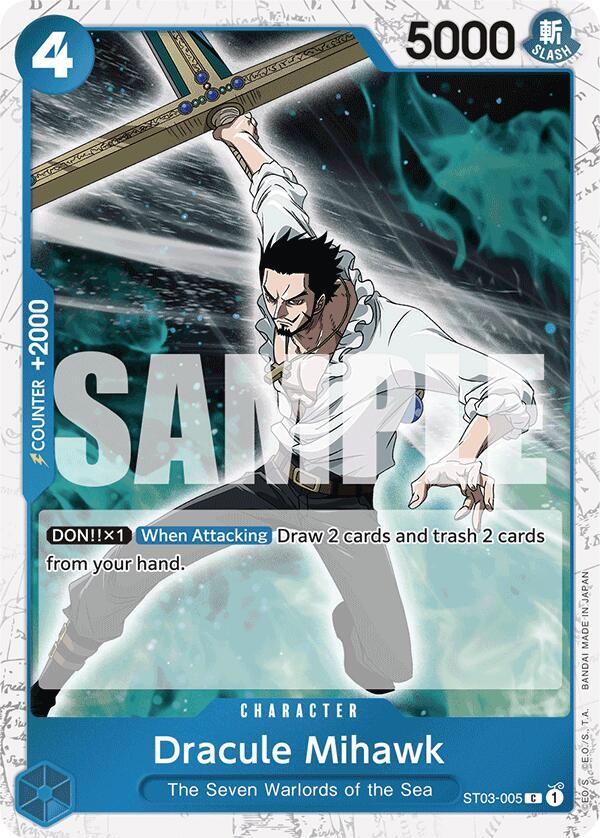 Dracule Mihawk (ST03-005) (Jolly Roger Foil) (ST03-005) [Premium Booster -The Best-] | Jack's On Queen