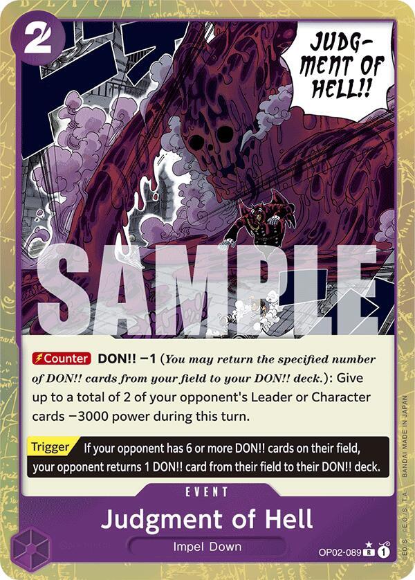Judgment of Hell (Textured Foil) (OP02-089) [Premium Booster -The Best-] | Jack's On Queen
