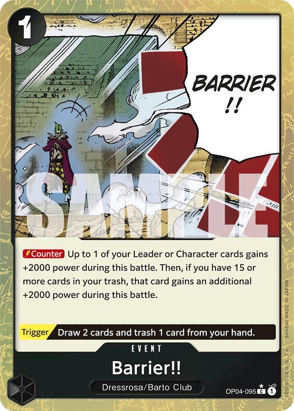 Barrier!! (Textured Foil) (OP04-095) [Premium Booster -The Best-] | Jack's On Queen