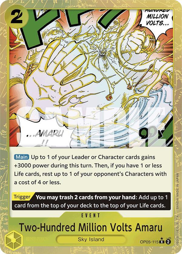 Two-Hundred Million Volts Amaru (Textured Foil) (OP05-115) [Premium Booster -The Best-] | Jack's On Queen