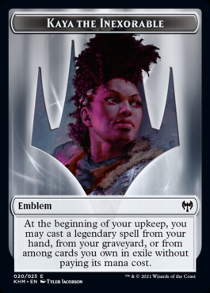 Kaya the Inexorable Emblem [Kaldheim Tokens] | Jack's On Queen