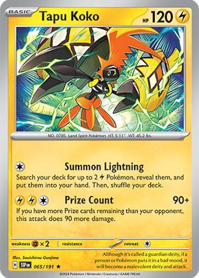 Tapu Koko (065/191) (Deck Exclusives) [Scarlet & Violet: Surging Sparks] | Jack's On Queen