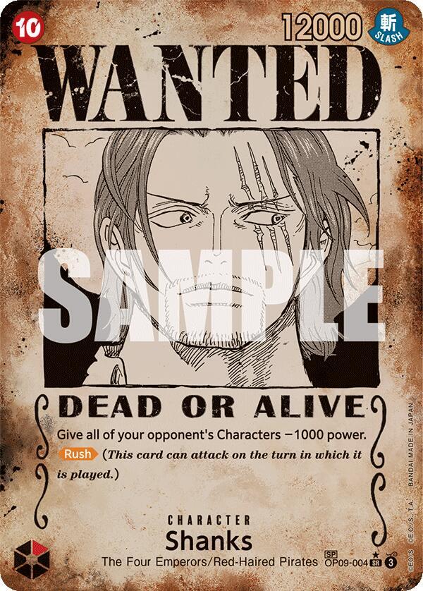 Shanks (004) (Wanted Poster) (OP09-004) [Emperors in the New World] | Jack's On Queen