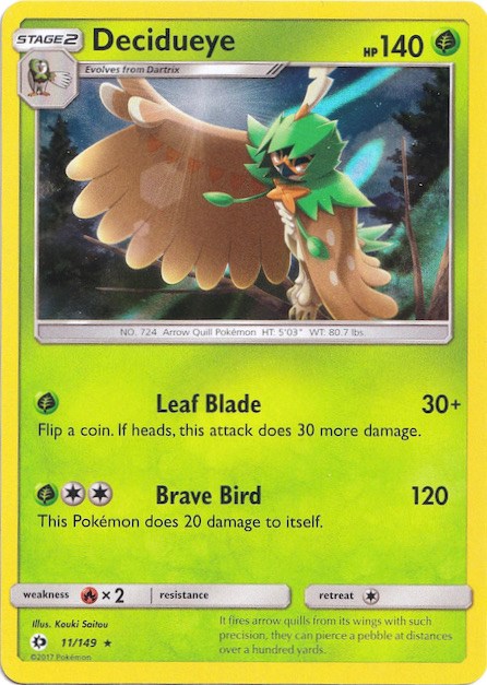 Decidueye (11/149) (Water Web Holo) [Sun & Moon: Base Set] | Jack's On Queen