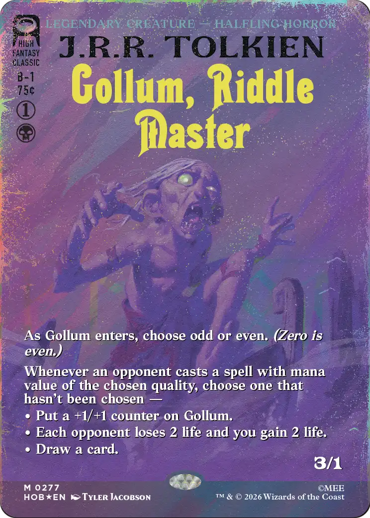Gollum, Riddle Master (Borderless) (Surge Foil) [The Hobbit] | Jack's On Queen