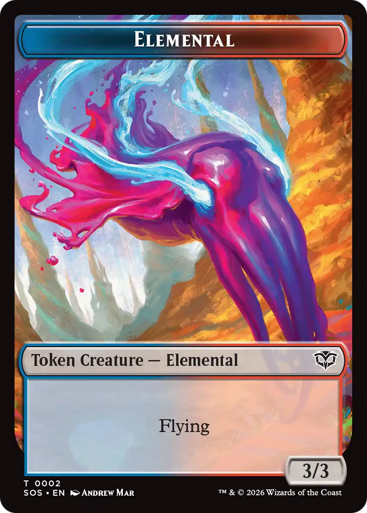Elemental (0002) // Treasure Double-Sided Token [Secrets of Strixhaven Tokens] | Jack's On Queen