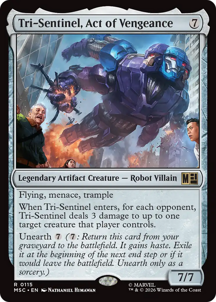 Tri-Sentinel, Act of Vengeance (Surge Foil) [Marvel Super Heroes Commander] | Jack's On Queen