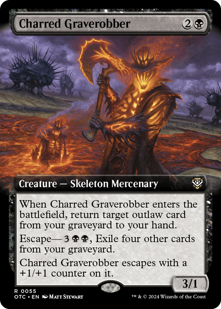 Charred Graverobber (Extended Art) [Outlaws of Thunder Junction Commander] | Jack's On Queen