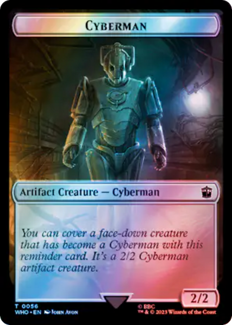 Warrior // Cyberman Double-Sided Token (Surge Foil) [Doctor Who Tokens] | Jack's On Queen