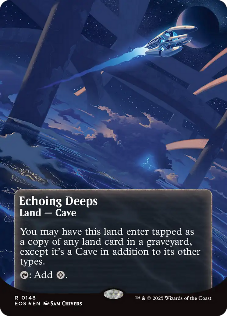 Echoing Deeps (0148) (Borderless) (Galaxy Foil) [Edge of Eternities: Stellar Sights] | Jack's On Queen