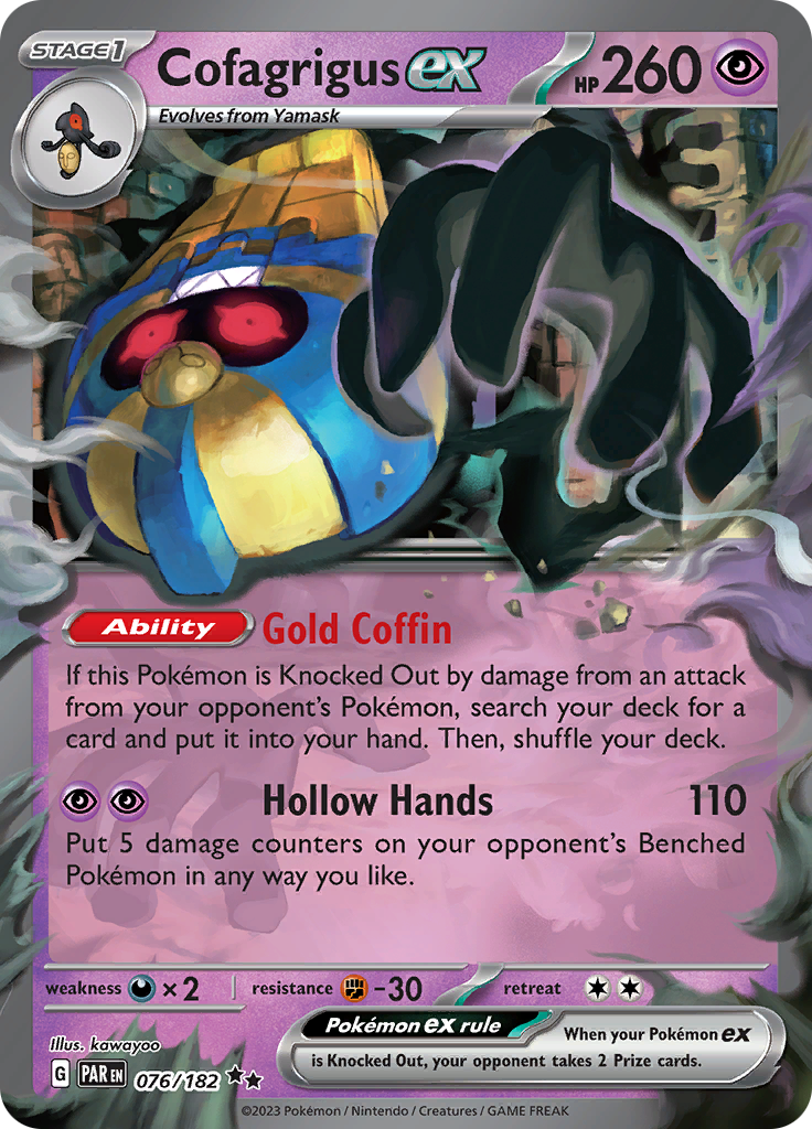 Cofagrigus ex (076/182) [Scarlet & Violet: Paradox Rift] | Jack's On Queen