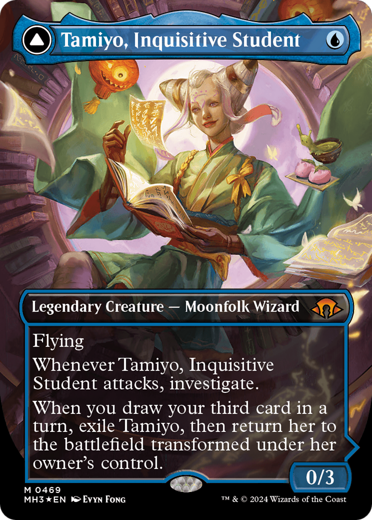 Tamiyo, Inquisitive Student // Tamiyo, Seasoned Scholar (Borderless) (Textured Foil) [Modern Horizons 3] | Jack's On Queen