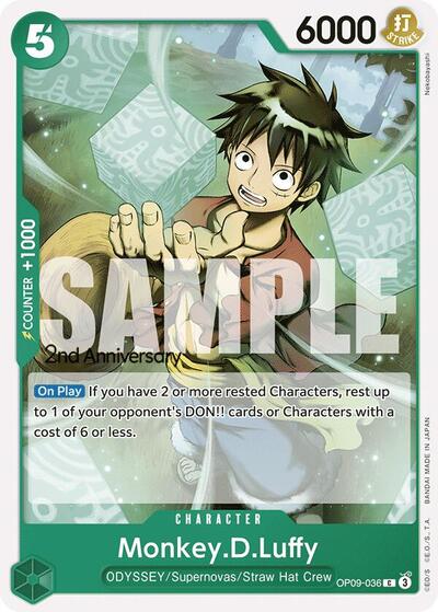 Monkey.D.Luffy (036) (OP09-036) [Emperors in the New World: 2nd Anniversary Tournament Cards] | Jack's On Queen