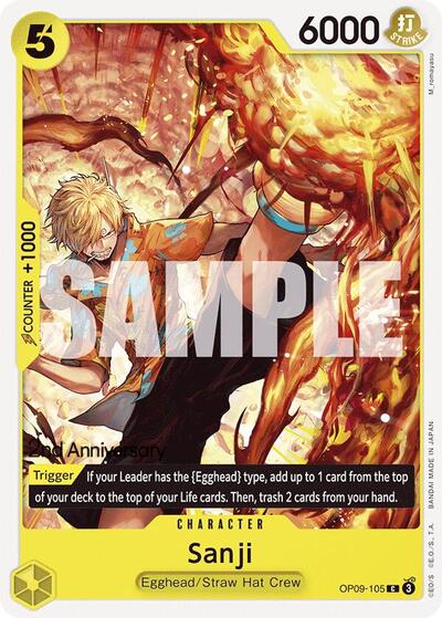 Sanji (105) (OP09-105) [Emperors in the New World: 2nd Anniversary Tournament Cards] | Jack's On Queen