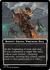 Bounty: Eriana, Wrecking Ball // Bounty Rules Double-Sided Token [Outlaws of Thunder Junction Commander Tokens] | Jack's On Queen