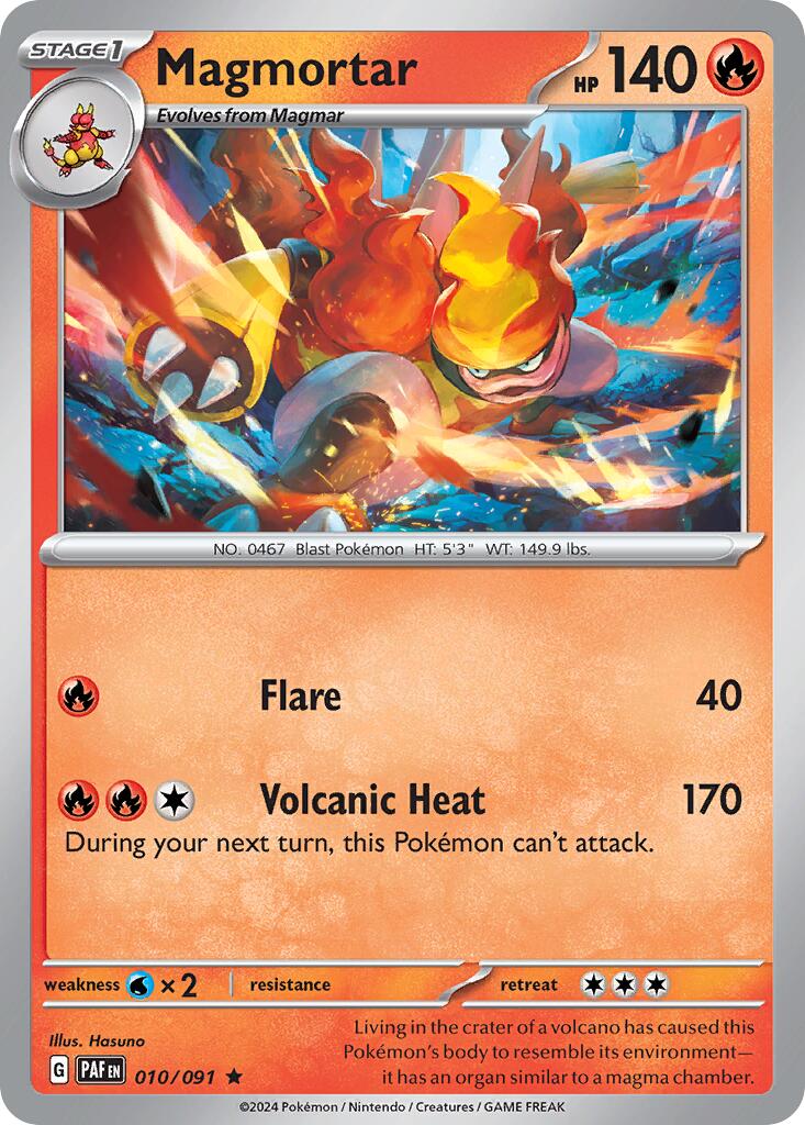 Magmortar (010/091) (Theme Deck Exclusive) [Scarlet & Violet: Paldean Fates] | Jack's On Queen
