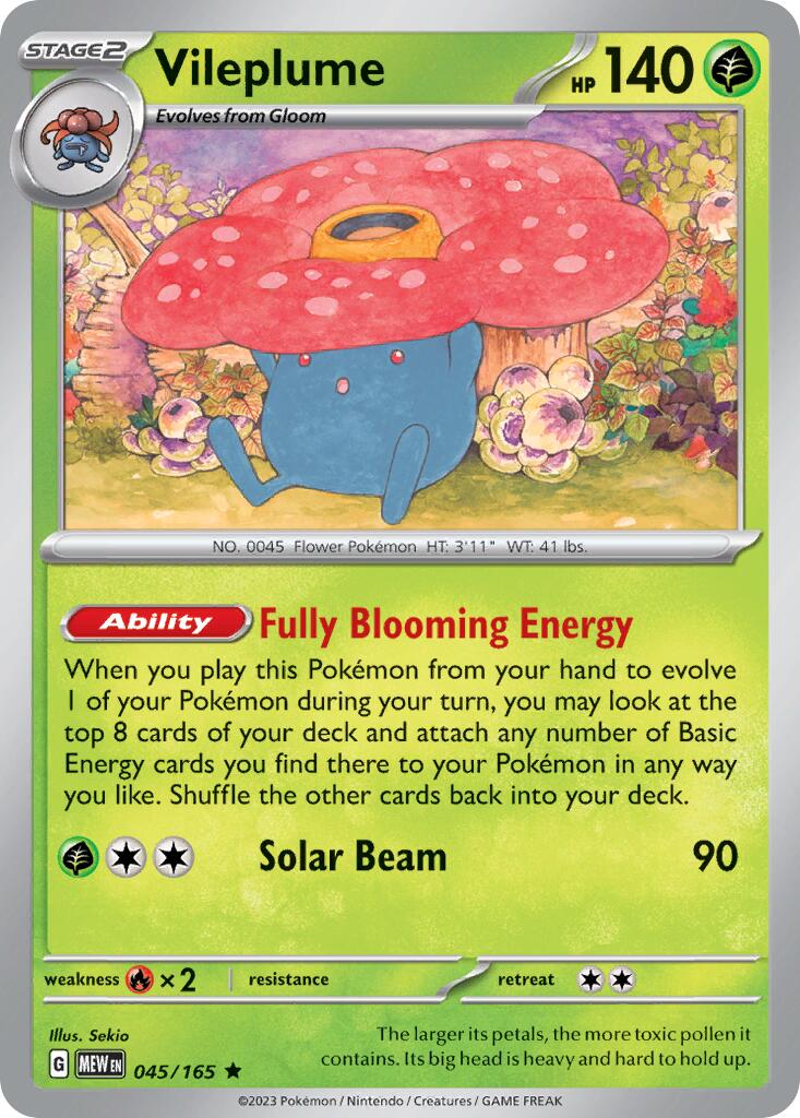 Vileplume (045/165) (Theme Deck Exclusive) [Scarlet & Violet 151] | Jack's On Queen