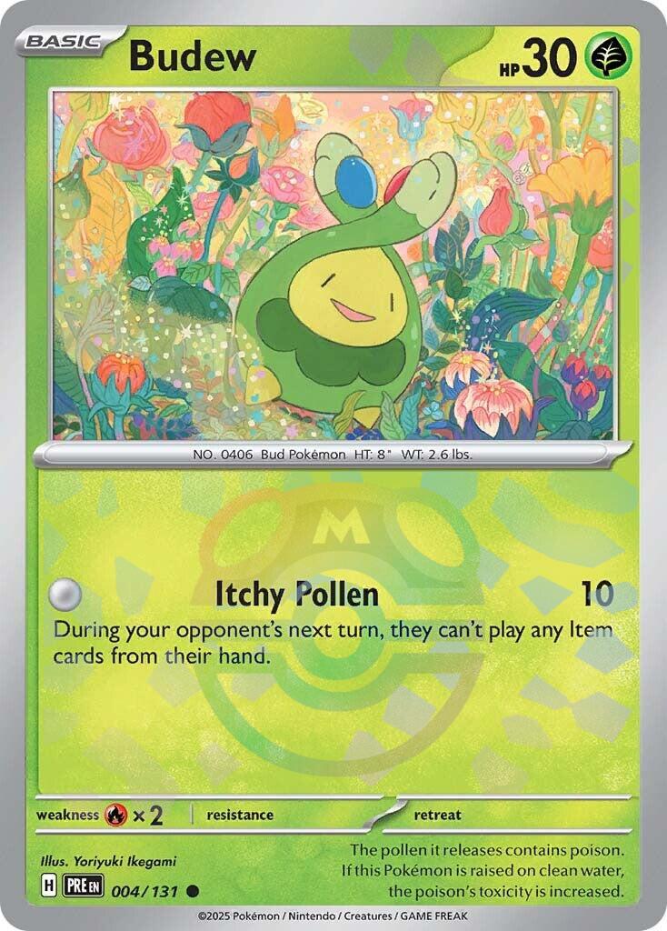 Budew (004/131) (Master Ball Pattern) [Scarlet & Violet: Prismatic Evolutions] | Jack's On Queen