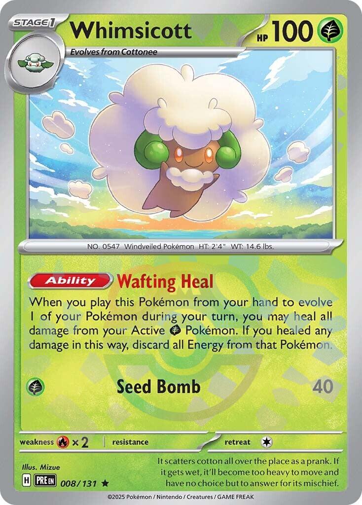 Whimsicott (008/131) (Master Ball Pattern) [Scarlet & Violet: Prismatic Evolutions] | Jack's On Queen