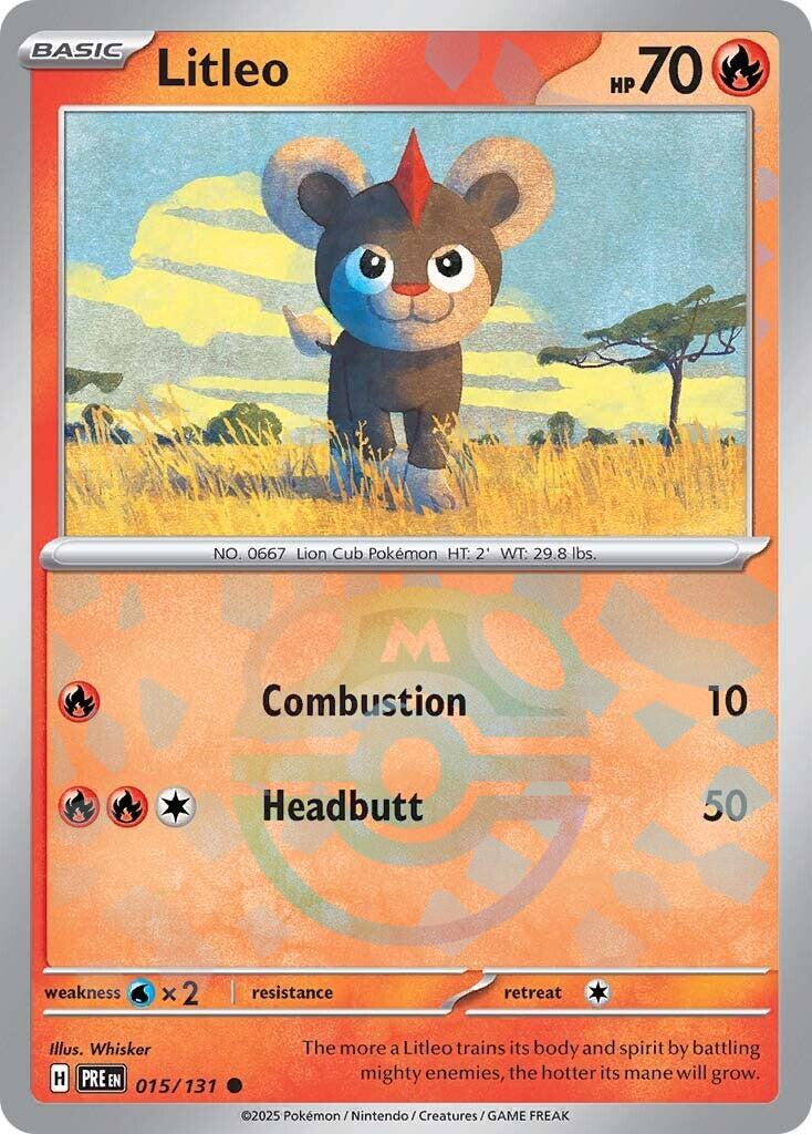 Litleo (015/131) (Master Ball Pattern) [Scarlet & Violet: Prismatic Evolutions] | Jack's On Queen