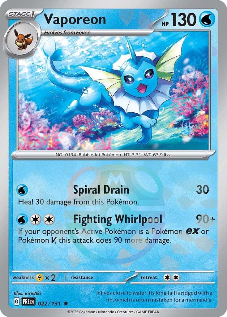 Vaporeon (022/131) (Master Ball Pattern) [Scarlet & Violet: Prismatic Evolutions] | Jack's On Queen