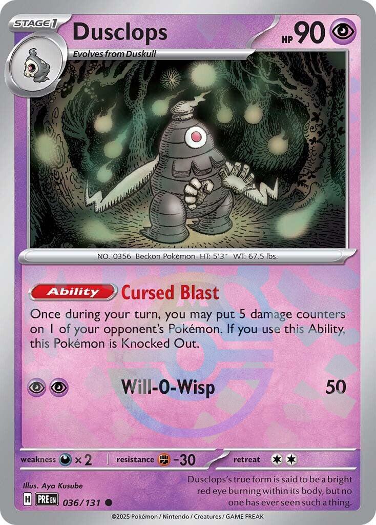 Dusclops (036/131) (Master Ball Pattern) [Scarlet & Violet: Prismatic Evolutions] | Jack's On Queen