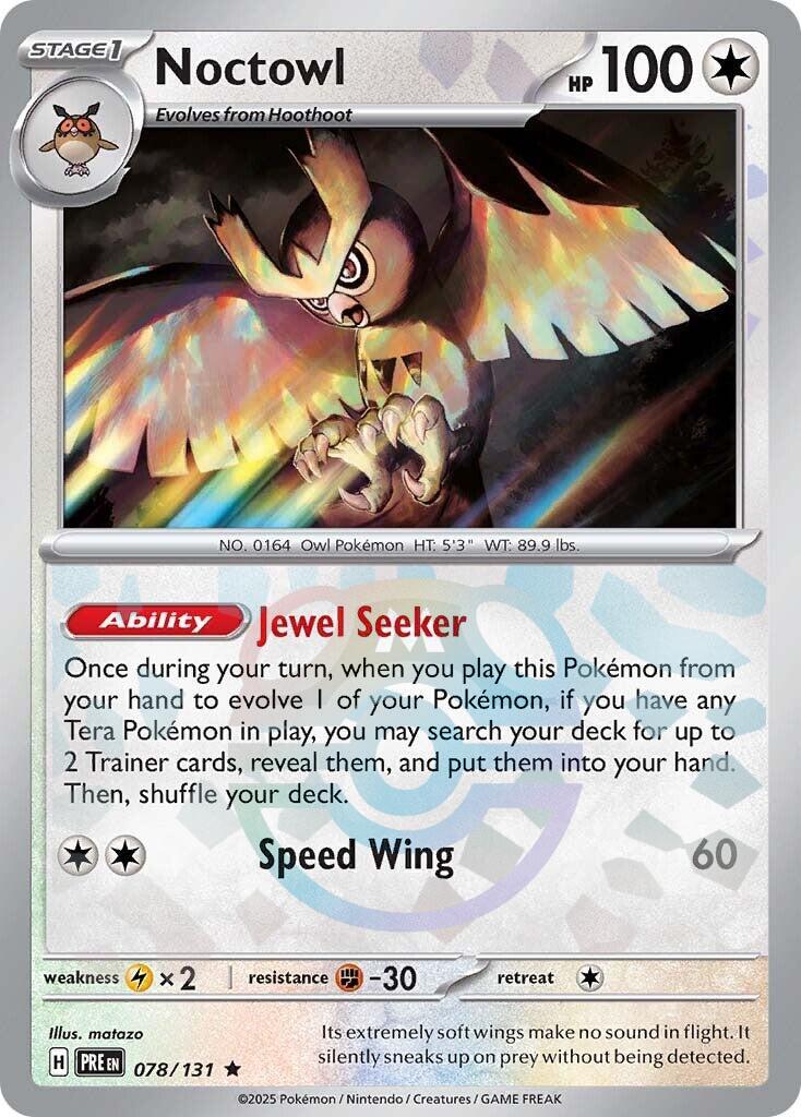 Noctowl (078/131) (Master Ball Pattern) [Scarlet & Violet: Prismatic Evolutions] | Jack's On Queen