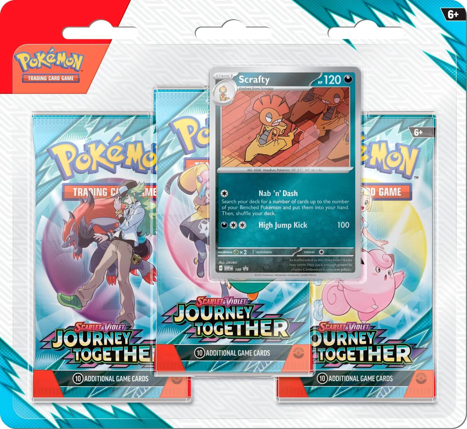 Scarlet & Violet: Journey Together - 3 Pack Blister (Scrafty) | Jack's On Queen