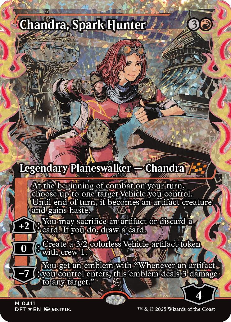 Chandra, Spark Hunter (Showcase Fracture Foil) (Japanese) [Aetherdrift] | Jack's On Queen