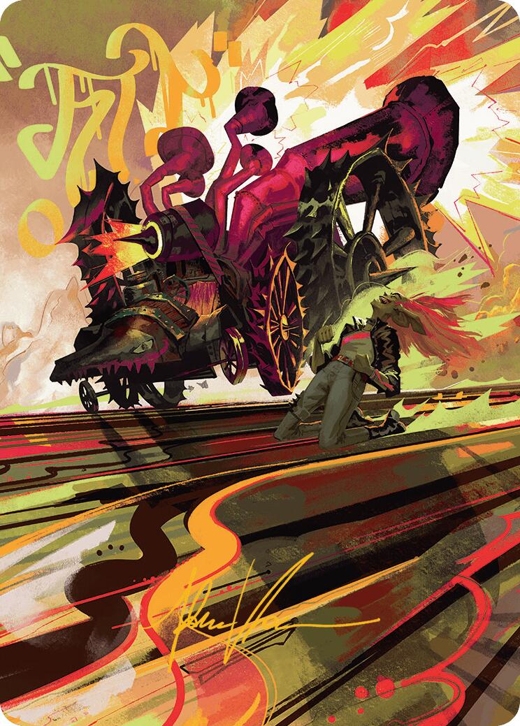 Rocketeer Boostbuggy Art Card (Gold-Stamped Signature) [Aetherdrift Art Series] | Jack's On Queen