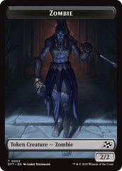 Zombie Warrior // Zombie (0003) Double-Sided Token [Aetherdrift Tokens] | Jack's On Queen