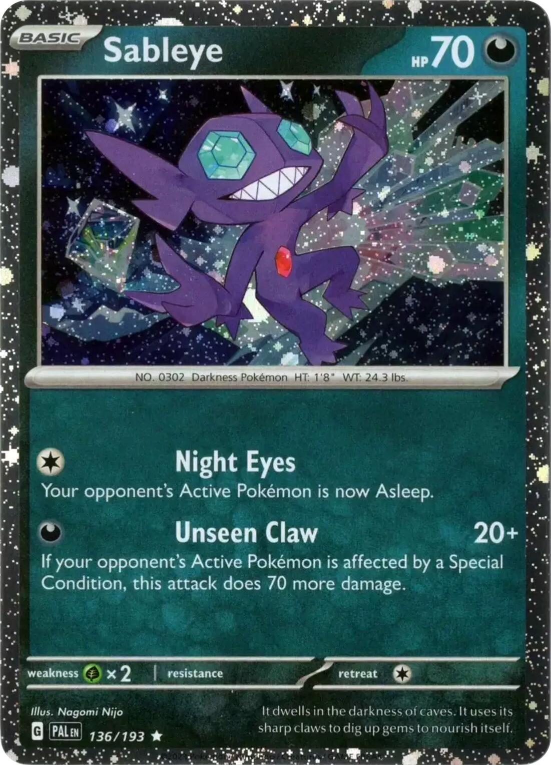Sableye (136/193) (Cosmos Holo) [Scarlet & Violet: Paldea Evolved] | Jack's On Queen