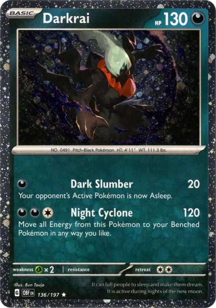 Darkrai (136/197) (Cosmos Holo) [Scarlet & Violet: Obsidian Flames] | Jack's On Queen