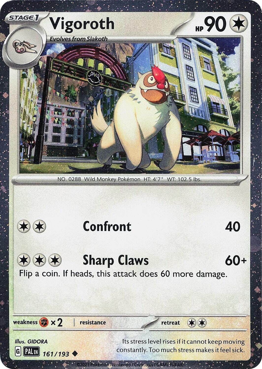 Vigoroth (161/193) (Cosmos Holo) [Scarlet & Violet: Paldea Evolved] | Jack's On Queen