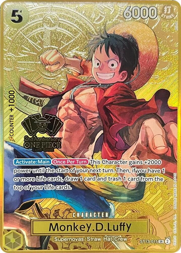 Monkey.D.Luffy (One Piece Japanese Version 2nd Anniversary Set) (ST13-015) [One Piece Promotion Cards] | Jack's On Queen