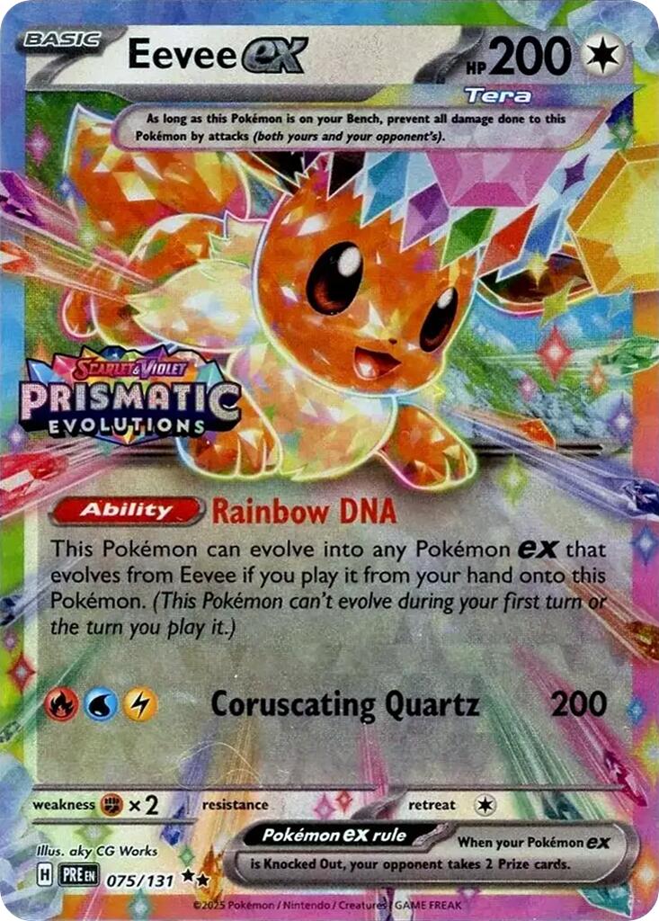 Eevee ex (075/131) (Prismatic Evolutions Stamp) [Scarlet & Violet: Prismatic Evolutions] | Jack's On Queen