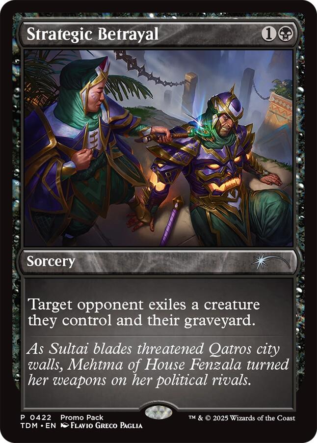 Strategic Betrayal [Tarkir: Dragonstorm Promos] | Jack's On Queen