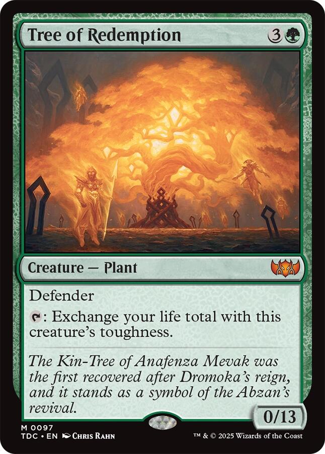 Tree of Redemption [Tarkir: Dragonstorm Commander] | Jack's On Queen