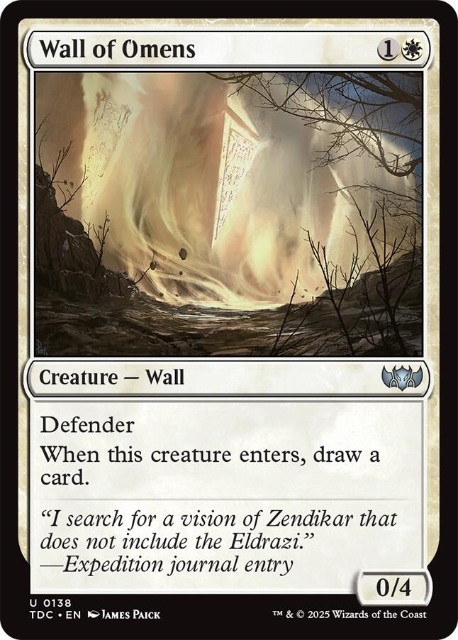 Wall of Omens [Tarkir: Dragonstorm Commander] | Jack's On Queen